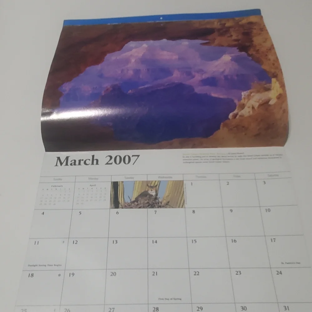 5/$15 Paper Crafting 2007 Calendar National Parks